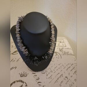 Chic Black and Gray Shell Necklace